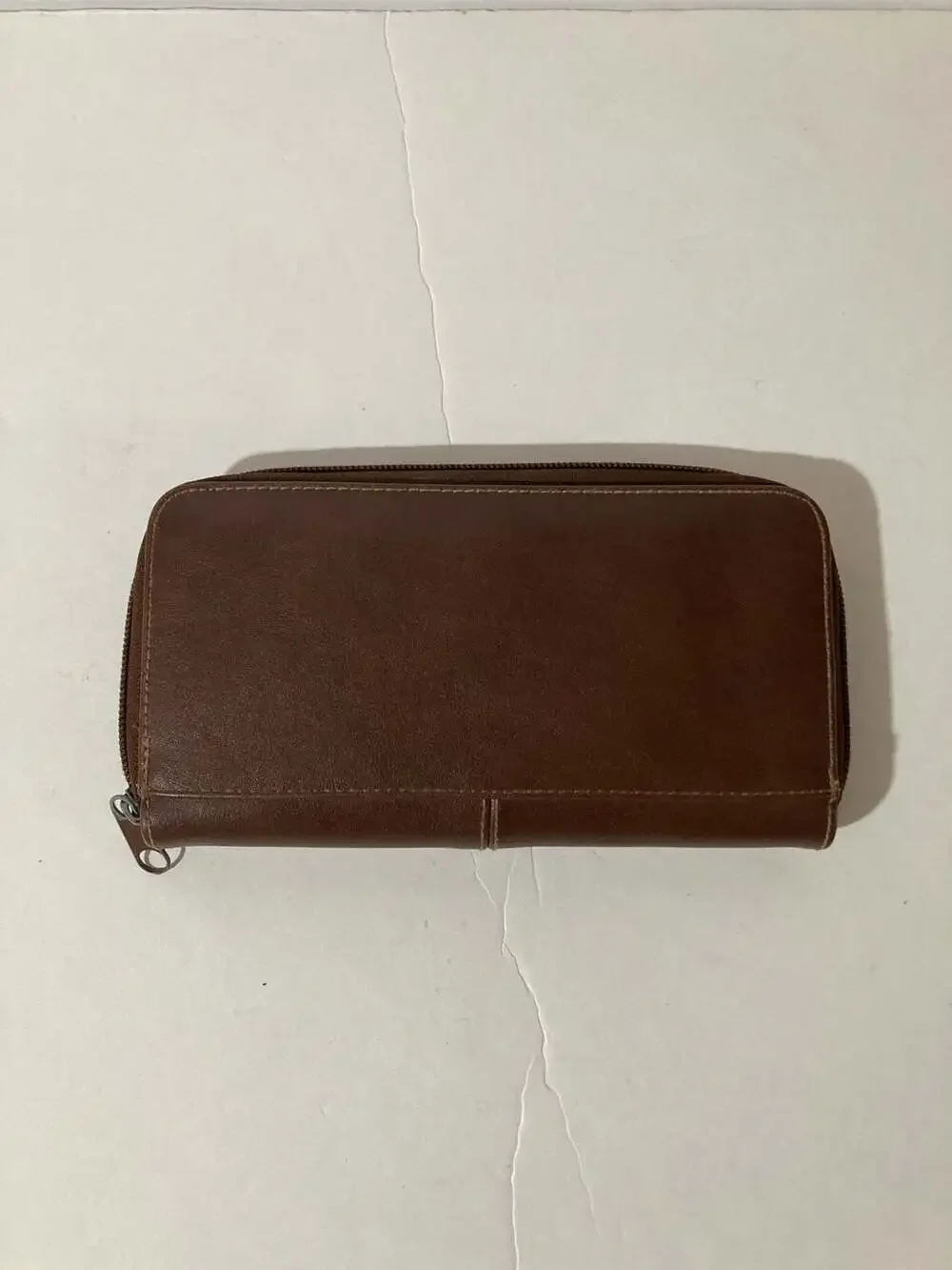 Rosetti Brown Faux Leather Zip-Around Organizer Wallet Clutch